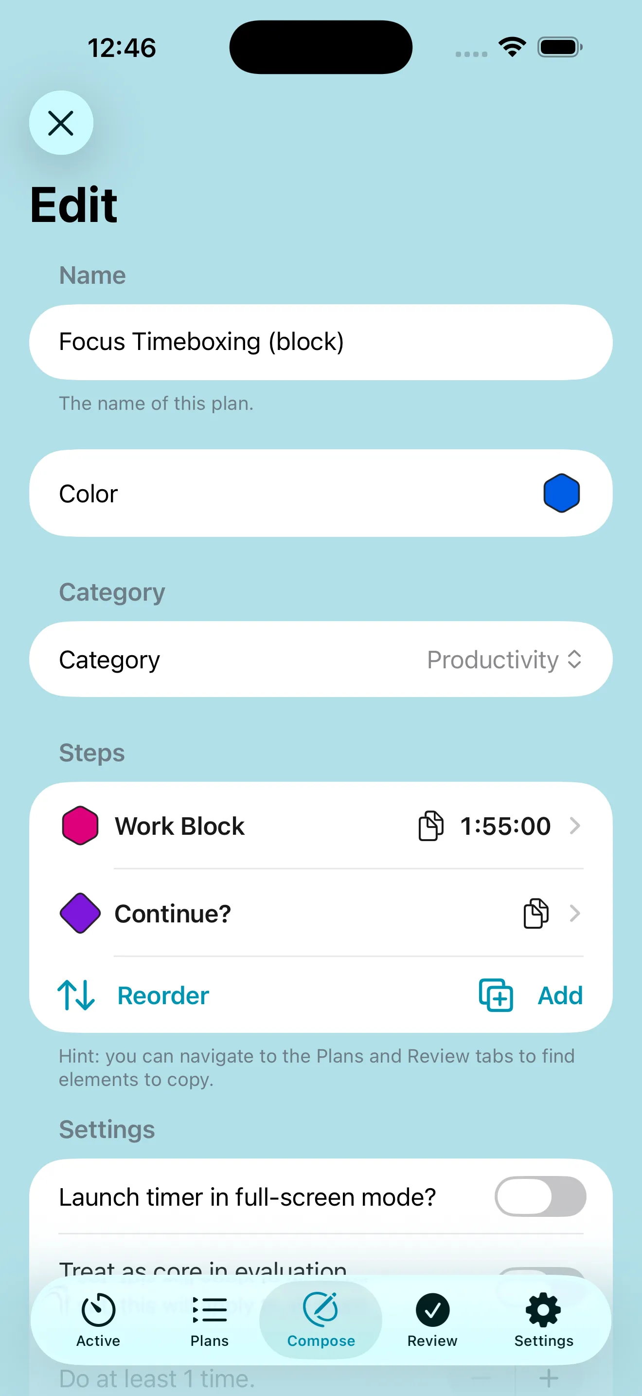 Screenshot of Adhoro's editing menu showing a sequence and a choice