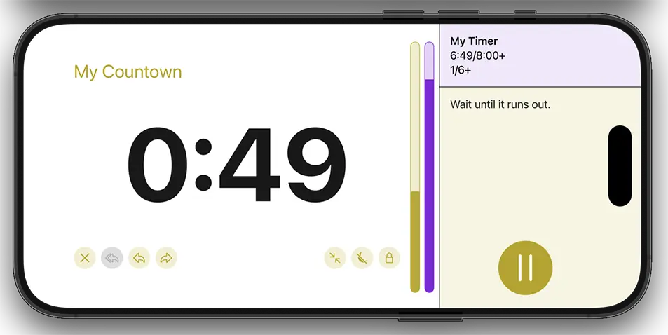 Full-Screen Timer in Landscape Orientation